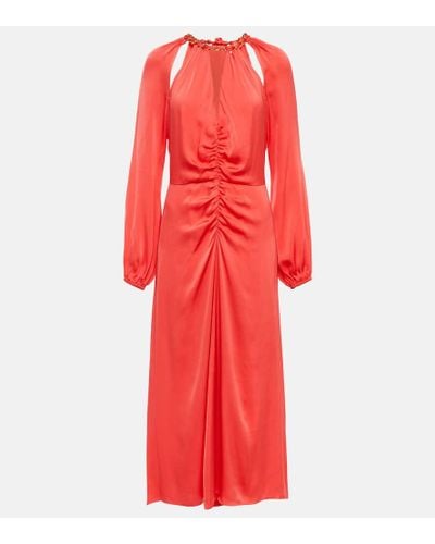 Veronica Beard Fayla Chain Cutout Midi Dress - Red