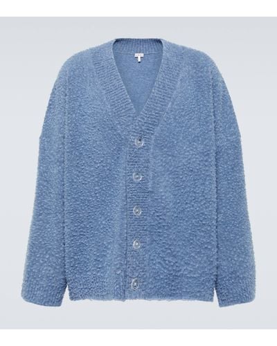 Loewe Cardigan en laine melangee - Bleu