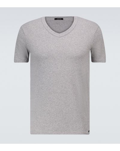 Tom Ford T-Shirt aus Stretch-Baumwolle - Grau