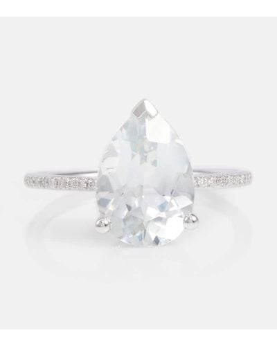 PERSÉE Ring Birthstone aus 18kt Weissgold mit Topas und Diamanten - Weiß