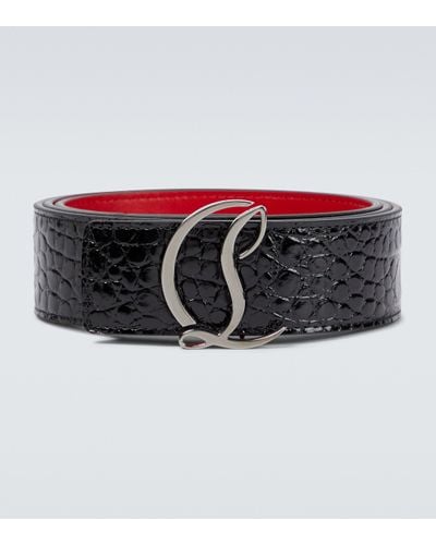 Christian Louboutin Logo Leather Belt - Black