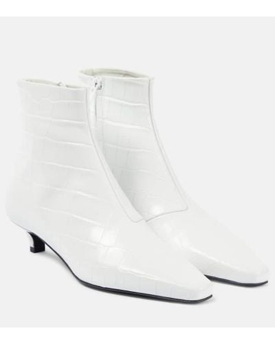 Totême Ankle Boots The Croco Slim aus Leder - Weiß