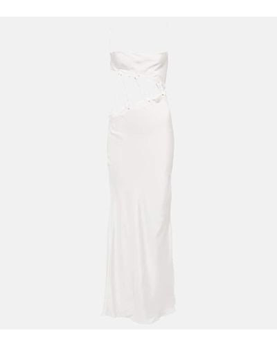 Christopher Esber Cutout Silk Faille Maxi Dress - White