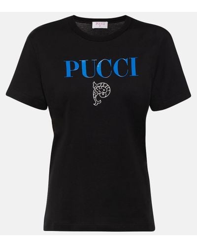 Emilio Pucci T-Shirt aus Baumwoll-Jersey - Schwarz