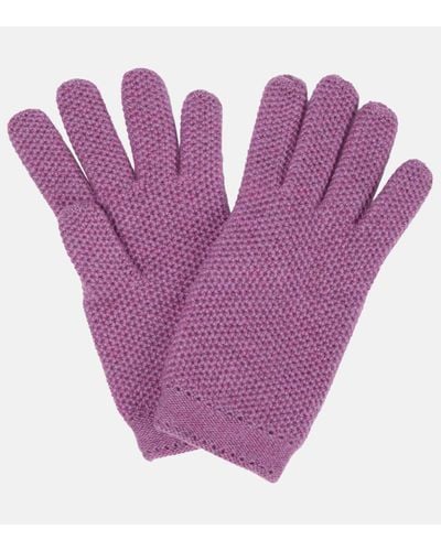 Loro Piana Crochet Cashmere Gloves - Purple