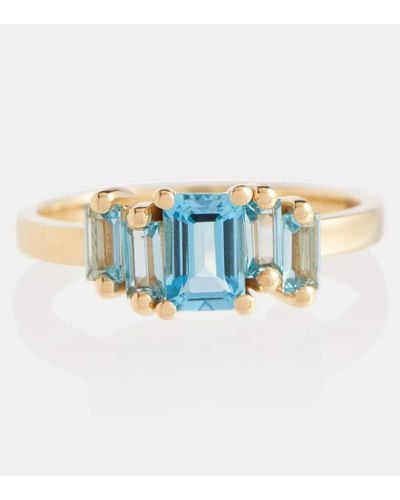 Suzanne Kalan Ring Amalfi aus 14kt Gelbgold mit Topasen - Blau