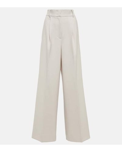 Dorothee Schumacher High-rise Wide-leg Wool-blend Pants - White