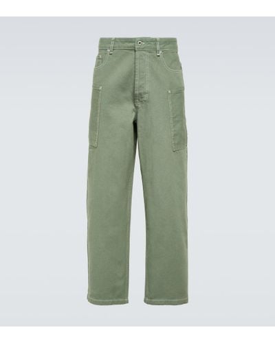 KENZO Low-rise Wide-leg Jeans - Green