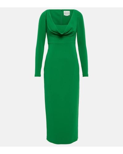 Roland Mouret Cowl Neck Cady Midi Dress - Green