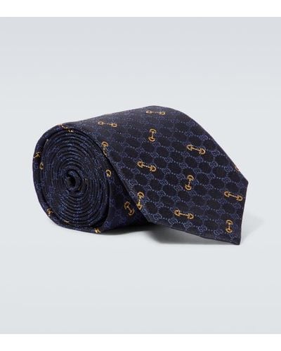 Gucci Krawatte Aus GG Seidenjacquard - Blau