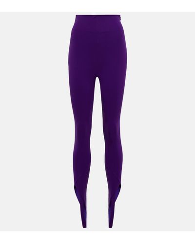 The Attico Jamie High-rise Stirrup leggings - Purple