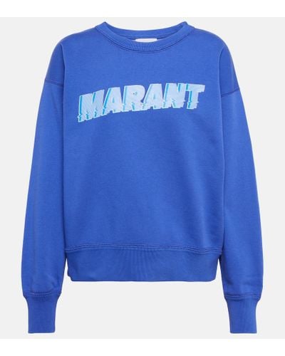 Isabel Marant Mobyli Logo Cotton-blend Sweatshirt - Blue