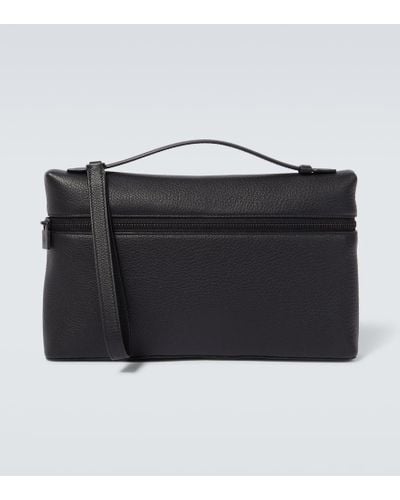 Loro Piana Extra Leather Pouch - Black