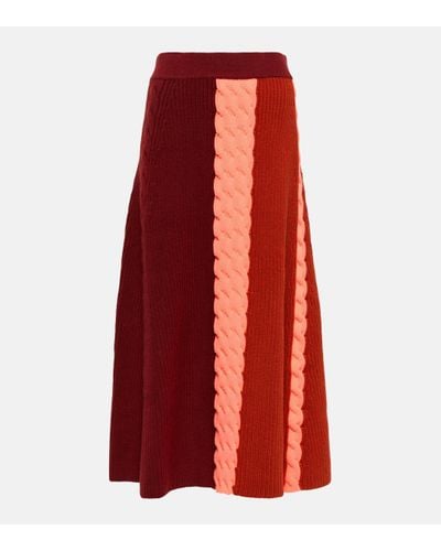 ROKSANDA Color-blocked A-line Maxi Skirt - Red