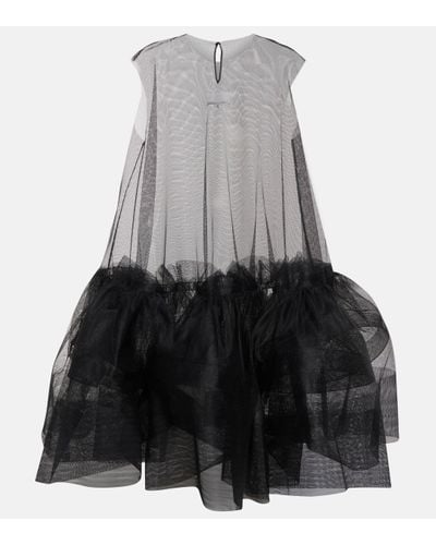 Maison Margiela Bow-detail Tulle Midi Dress - Black