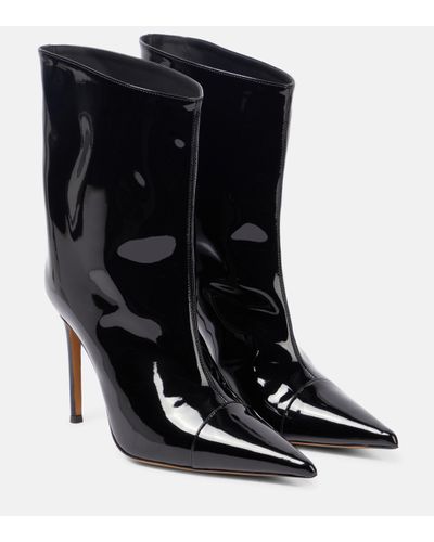 Alexandre Vauthier Patent Leather Ankle Boots - Black