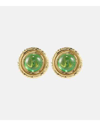 Octavia Elizabeth Palm 18kt Gold Earrings With Tsavorites - Green