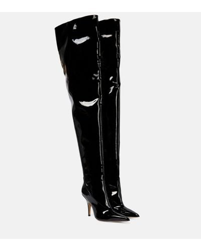 Gia Borghini Gia 33 Patent Leather Over-the-knee Boots - Black