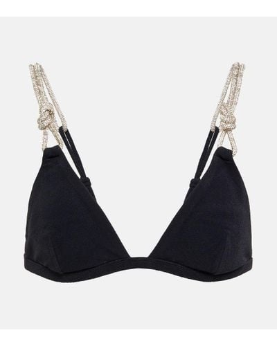 Jonathan Simkhai Brighton Embellished Bikini Top - Black