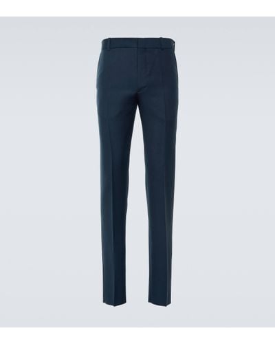 Alexander McQueen Slim Wool And Mohair Suit Trousers - Blue