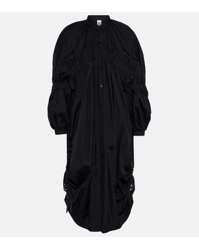 Noir Kei Ninomiya Vestido midi de algodon drapeado - Negro