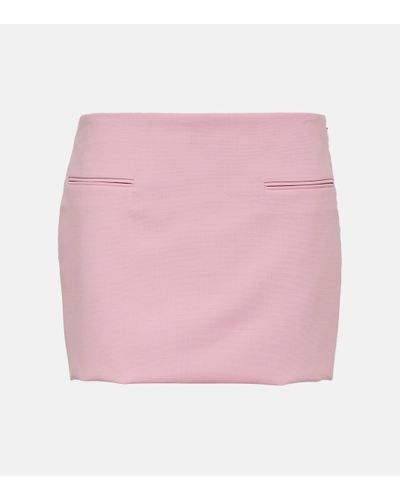 Ferragamo Mini-jupe a taille basse en laine - Rose