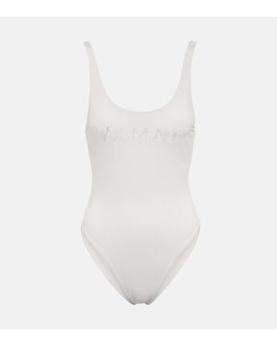 Balmain Verzierter Badeanzug - Weiß