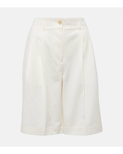 Totême High-Rise Shorts aus Baumwoll-Twill - Weiß