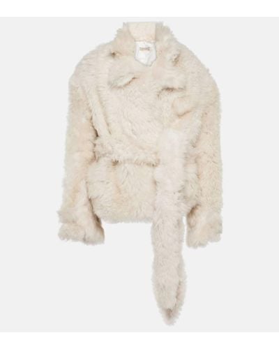 The Mannei Giacca oversize Rioni in shearling - Bianco