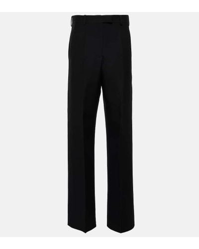Valentino Pantalones rectos de Crepe Couture - Negro