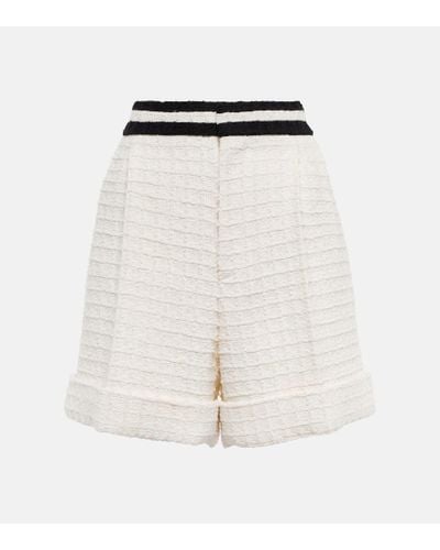 Gucci Shorts in tweed a vita alta - Bianco