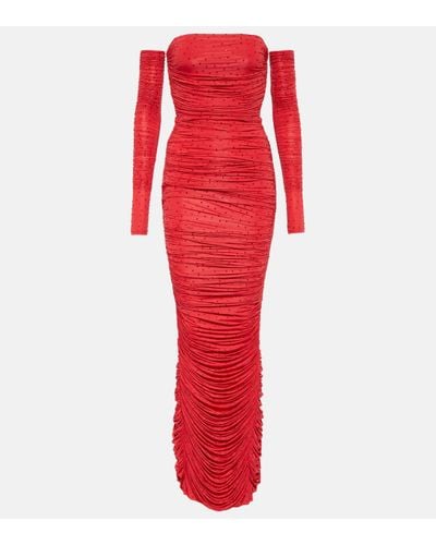 Alex Perry Robe longue Hyland a ornements - Rouge