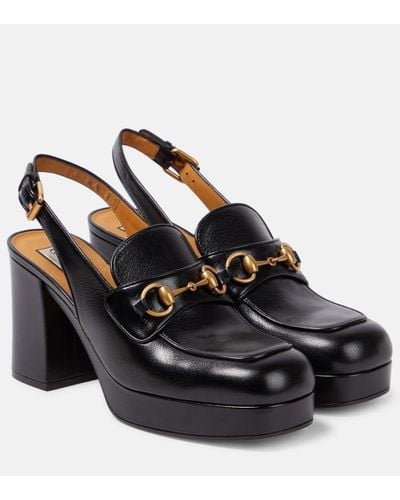 Gucci Chaussures à talon bottier noires à mors