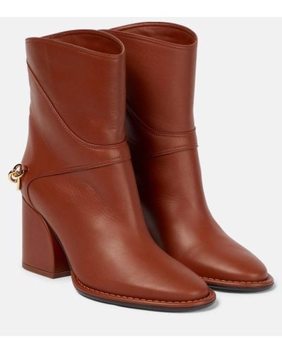 Zimmermann Gallop Leather Ankle Boots - Brown