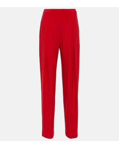 Norma Kamali Low-rise Pleated Tapered Trousers