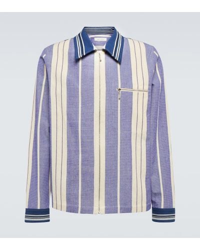 Wales Bonner Atlantic Striped Cotton Twill Jacket - Blue