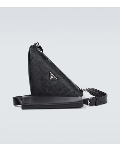 Prada Messenger Bag aus Saffiano-Leder - Schwarz