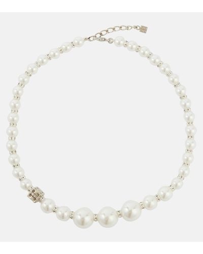 Givenchy Collier a perles fantaisie et cristaux Swarovski® - Blanc