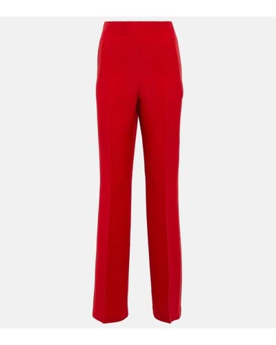 Roland Mouret Wide-leg Wool-blend Trousers - Red
