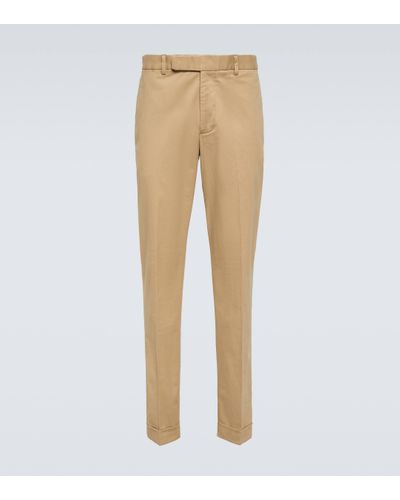 Polo Ralph Lauren Cotton-blend Straight Trousers - Natural