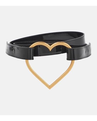 Blumarine Heart Patent Leather Belt - Black