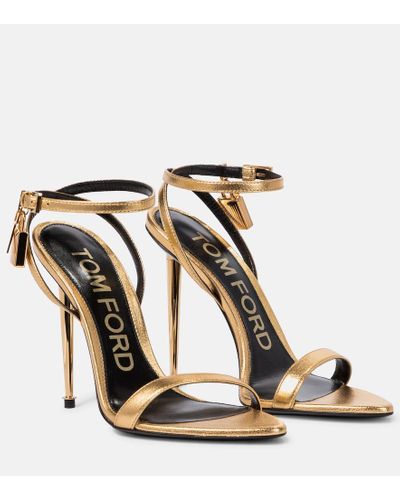 Tom Ford Sandalias Padlock de piel - Metálico