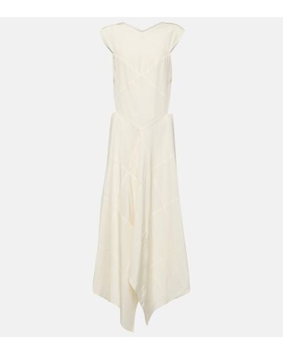 JOSEPH Danube Silk Crepe De Chine Midi Dress - White