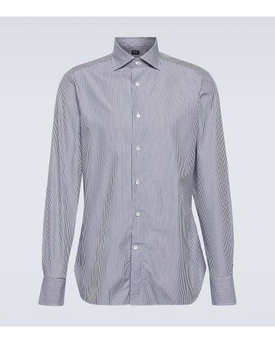 Zegna Striped Cotton Shirt - Blue