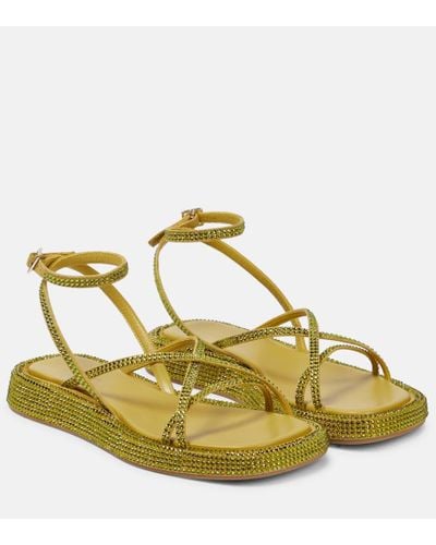 Gia Borghini Gia/rhw Rosie Embellished Leather 16 S Sandals - Metallic