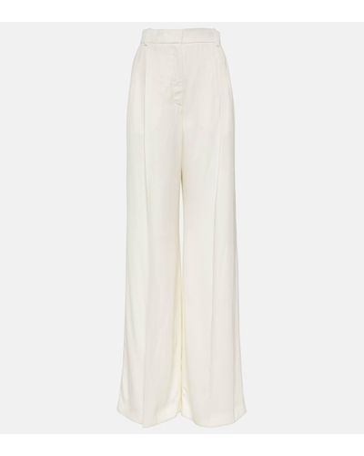 Alexander McQueen Pantalon de tailleur ample a taille haute - Blanc