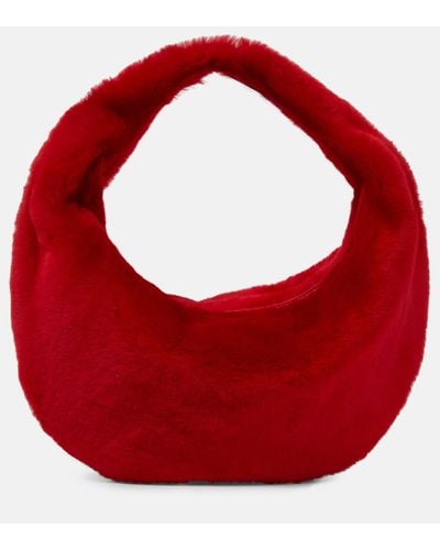 Khaite Olivia Medium Faux Fur Shoulder Bag - Red
