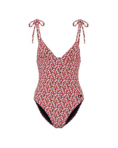 Solid & Striped Maillot de bain The Olympia à fleurs - Rouge