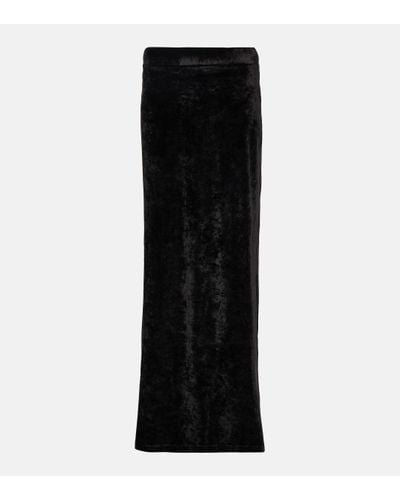 Balenciaga Jupe longue en velours - Noir