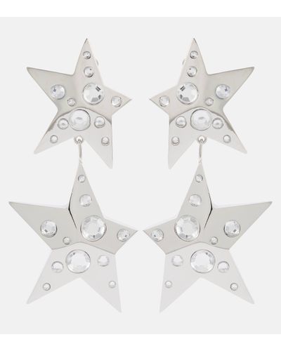 Area Crystal-embellished Drop Earrings - White